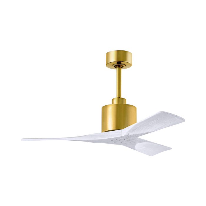 Nan Indoor / Outdoor Ceiling Fan in Brushed Brass/Matte White (42-Inch).