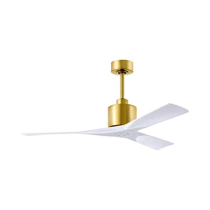 Nan Indoor / Outdoor Ceiling Fan in Brushed Brass/Matte White (52-Inch).