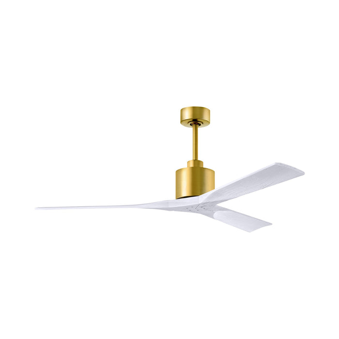 Nan Indoor / Outdoor Ceiling Fan in Brushed Brass/Matte White (60-Inch).