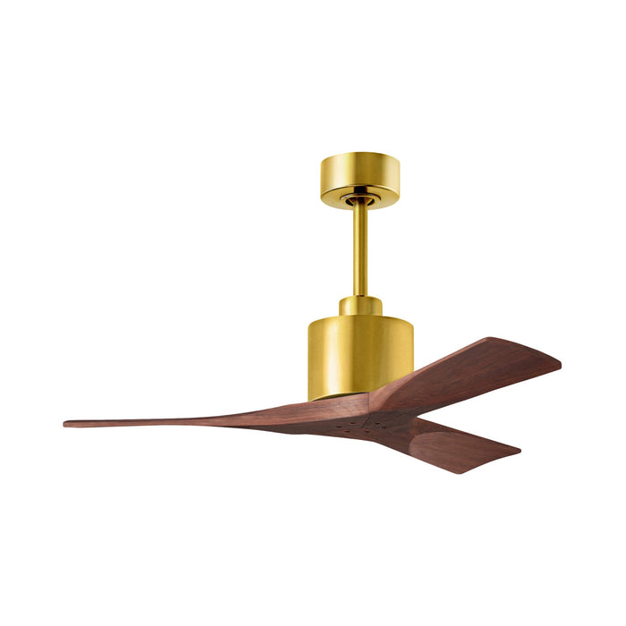 Nan Indoor / Outdoor Ceiling Fan in Brushed Brass/Walnut (42-Inch).