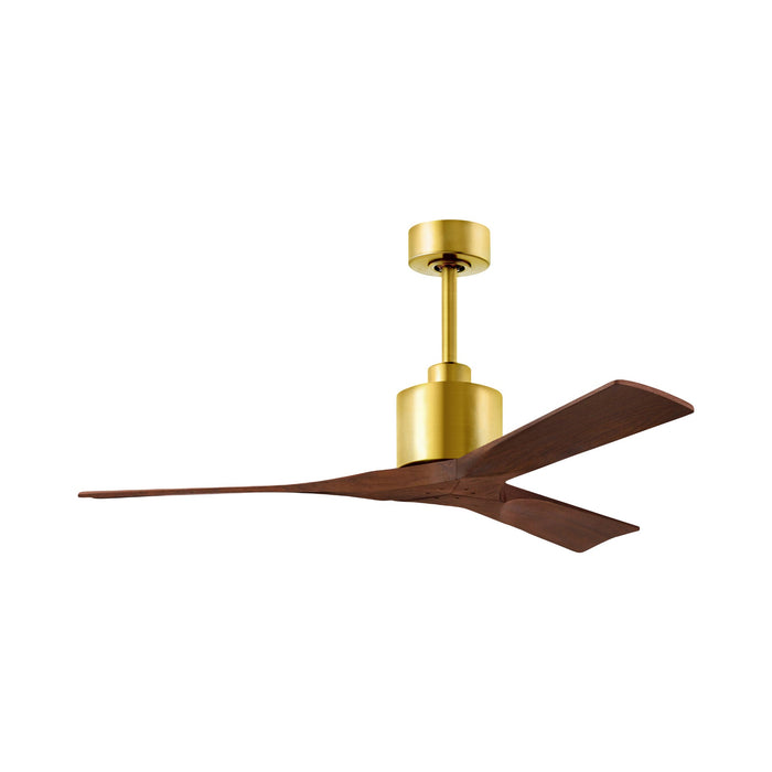 Nan Indoor / Outdoor Ceiling Fan in Brushed Brass/Walnut (52-Inch).