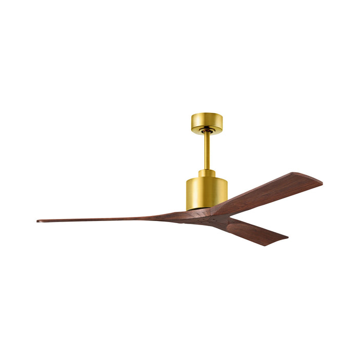 Nan Indoor / Outdoor Ceiling Fan in Brushed Brass/Walnut (60-Inch).