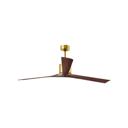 Nan XL Indoor / Outdoor Ceiling Fan in Brushed Brass/Walnut (72-Inch).