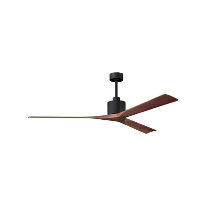 Nan XL Indoor / Outdoor Ceiling Fan in Matte Black/Walnut (72-Inch).