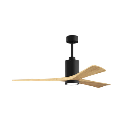 Patricia 3 Indoor / Outdoor LED Ceiling Fan in Matte Black/Light Maple (60-Inch).