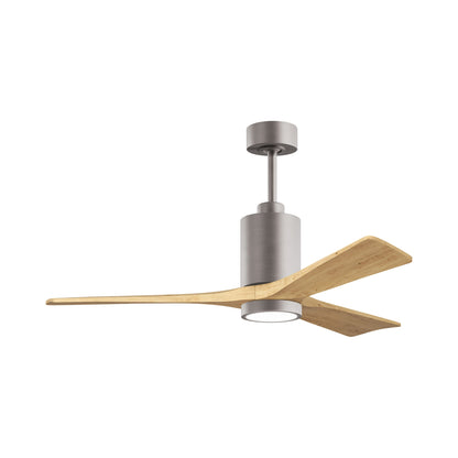Patricia 3 Indoor / Outdoor LED Ceiling Fan in Brushed Nickel/Light Maple (52-Inch).