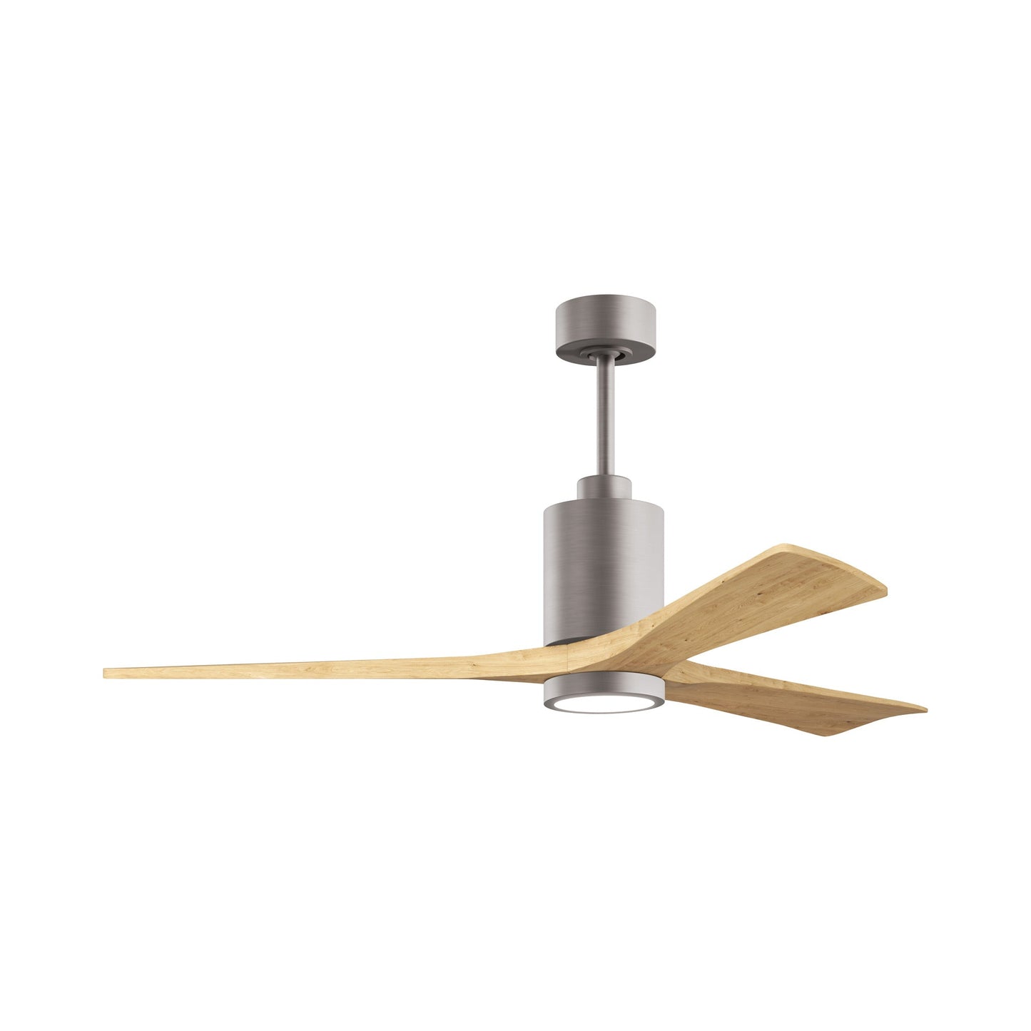 Patricia 3 Indoor / Outdoor LED Ceiling Fan in Brushed Nickel/Light Maple (60-Inch).