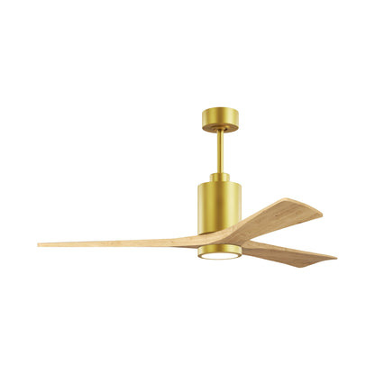 Patricia 3 Indoor / Outdoor LED Ceiling Fan in Brushed Brass/Light Maple (60-Inch).