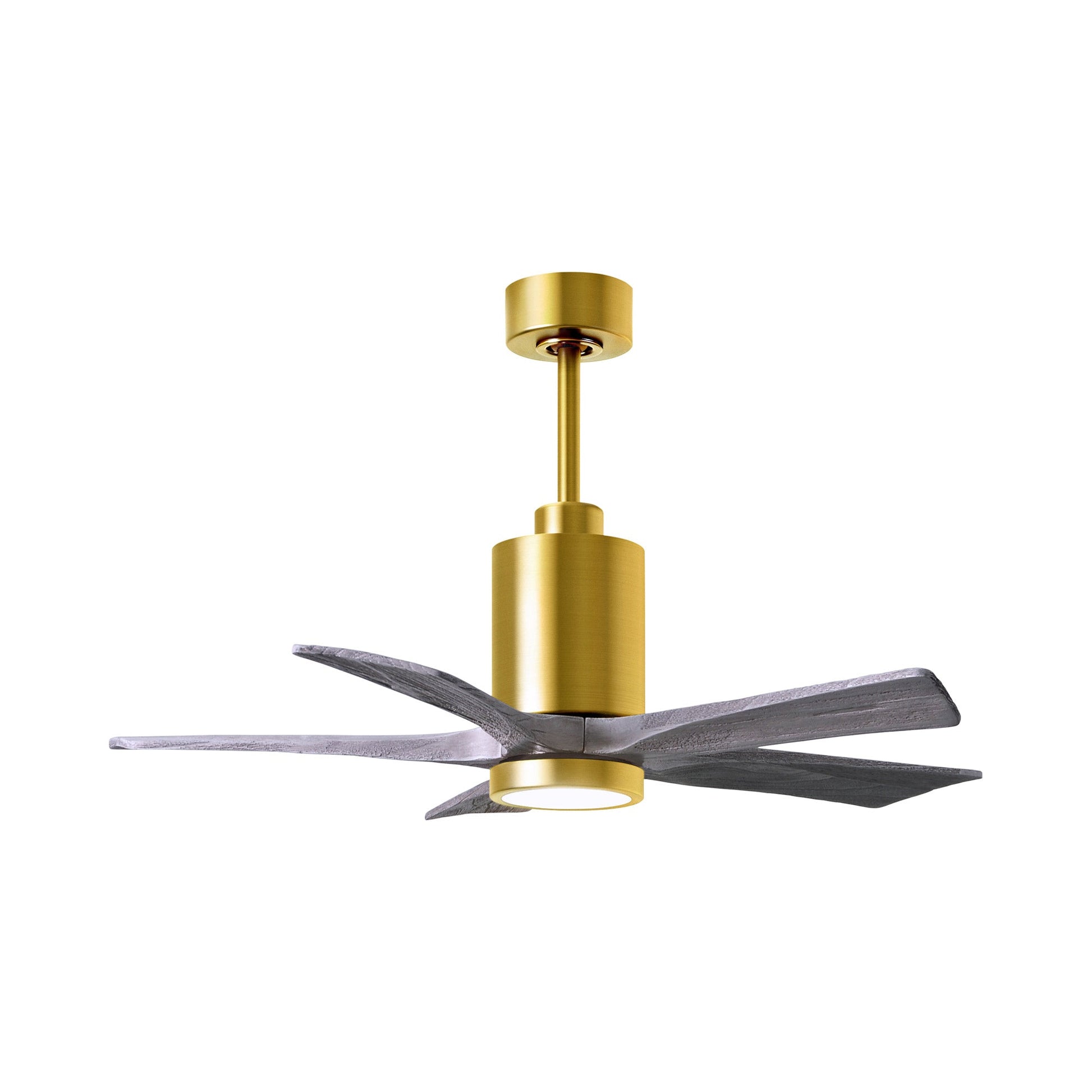 Patricia 5 Indoor / Outdoor LED Ceiling Fan in Brushed Brass/Barn Wood (42-Inch).
