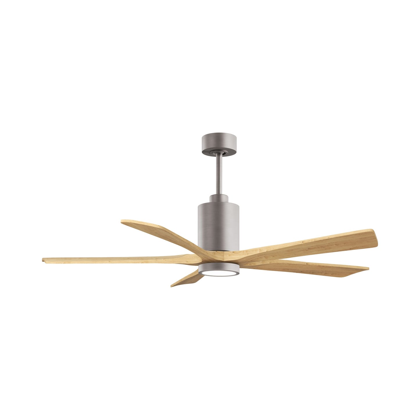 Patricia 5 Indoor / Outdoor LED Ceiling Fan in Brushed Nickel/Light Maple Tone (60-Inch).