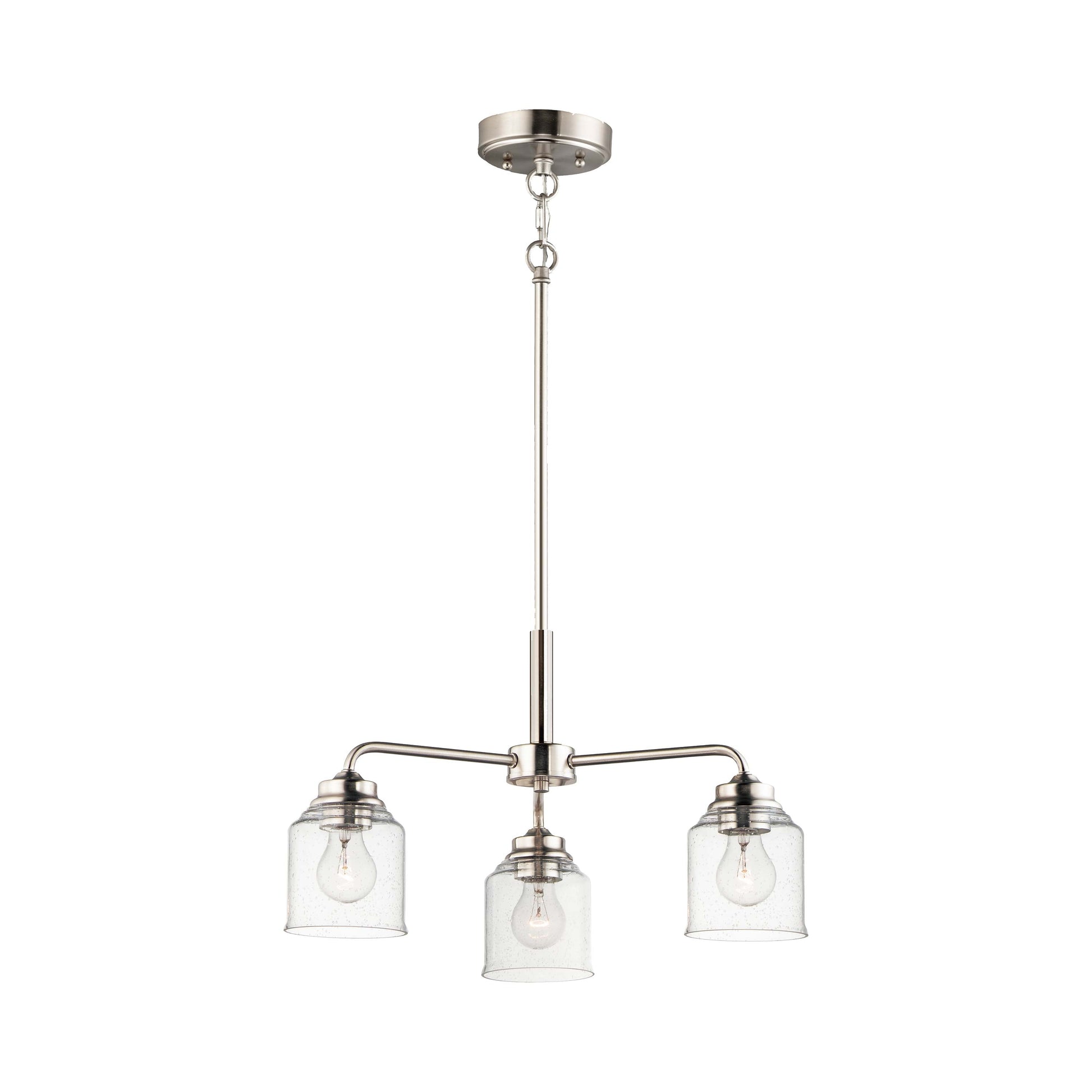 Acadia Chandelier in Satin Nickel (3-Light).