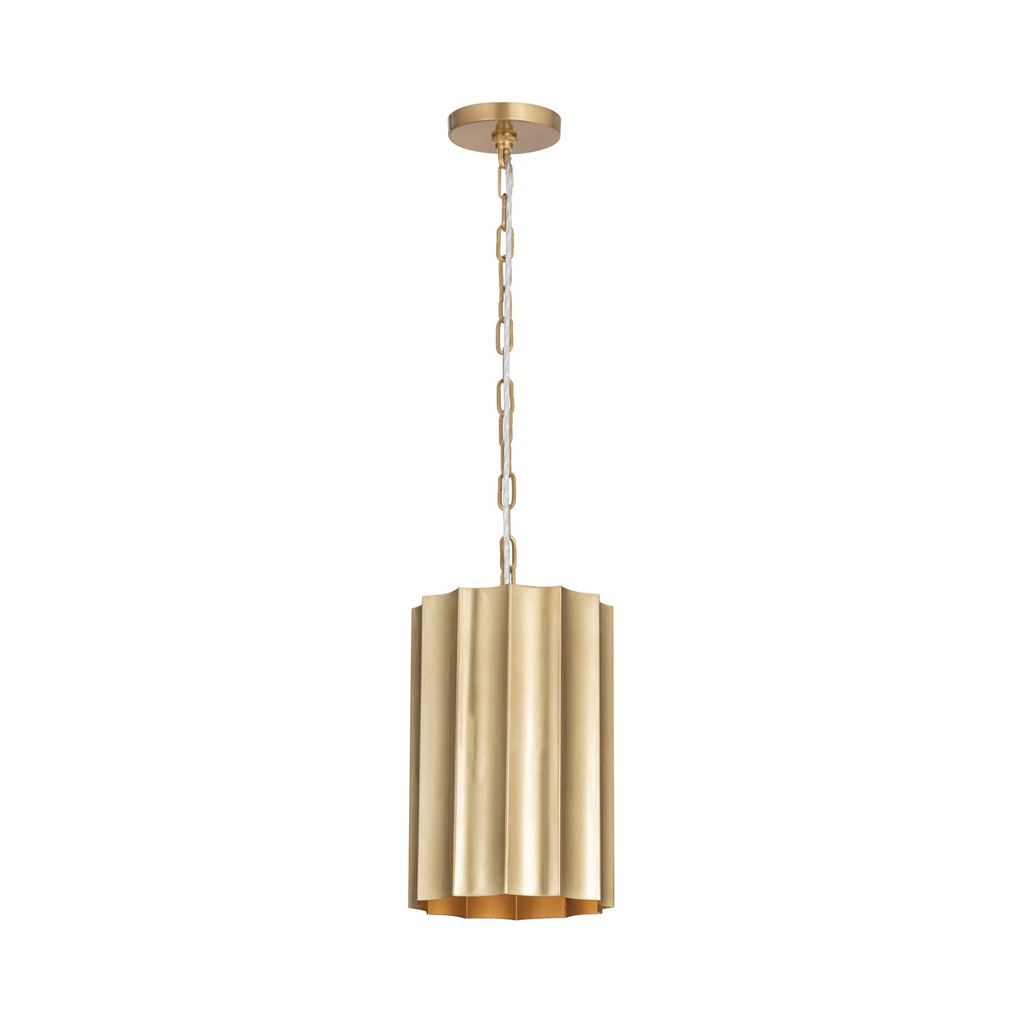 Allegra Mini Pendant Light in Weathered Brass.