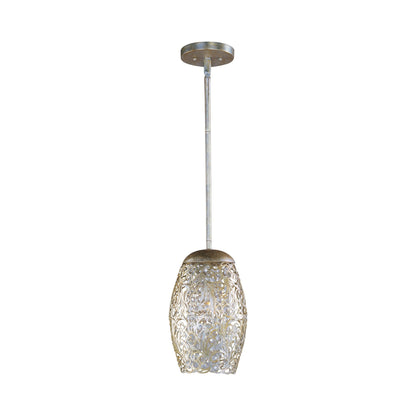 Arabesque Crystal Pendant Light in Golden Silver (11-Inch).