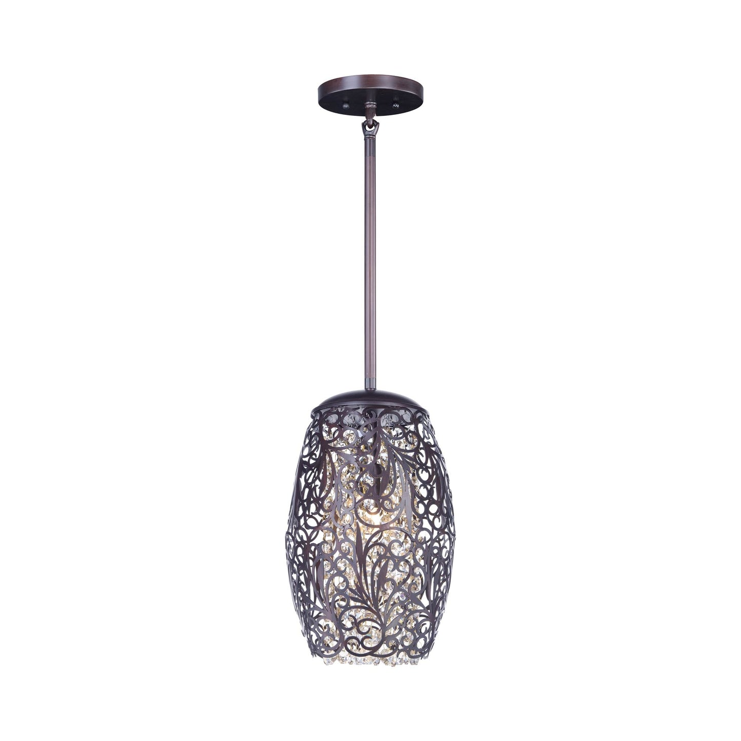 Arabesque Crystal Pendant Light in Oil Rubbed Bronze (11-Inch).