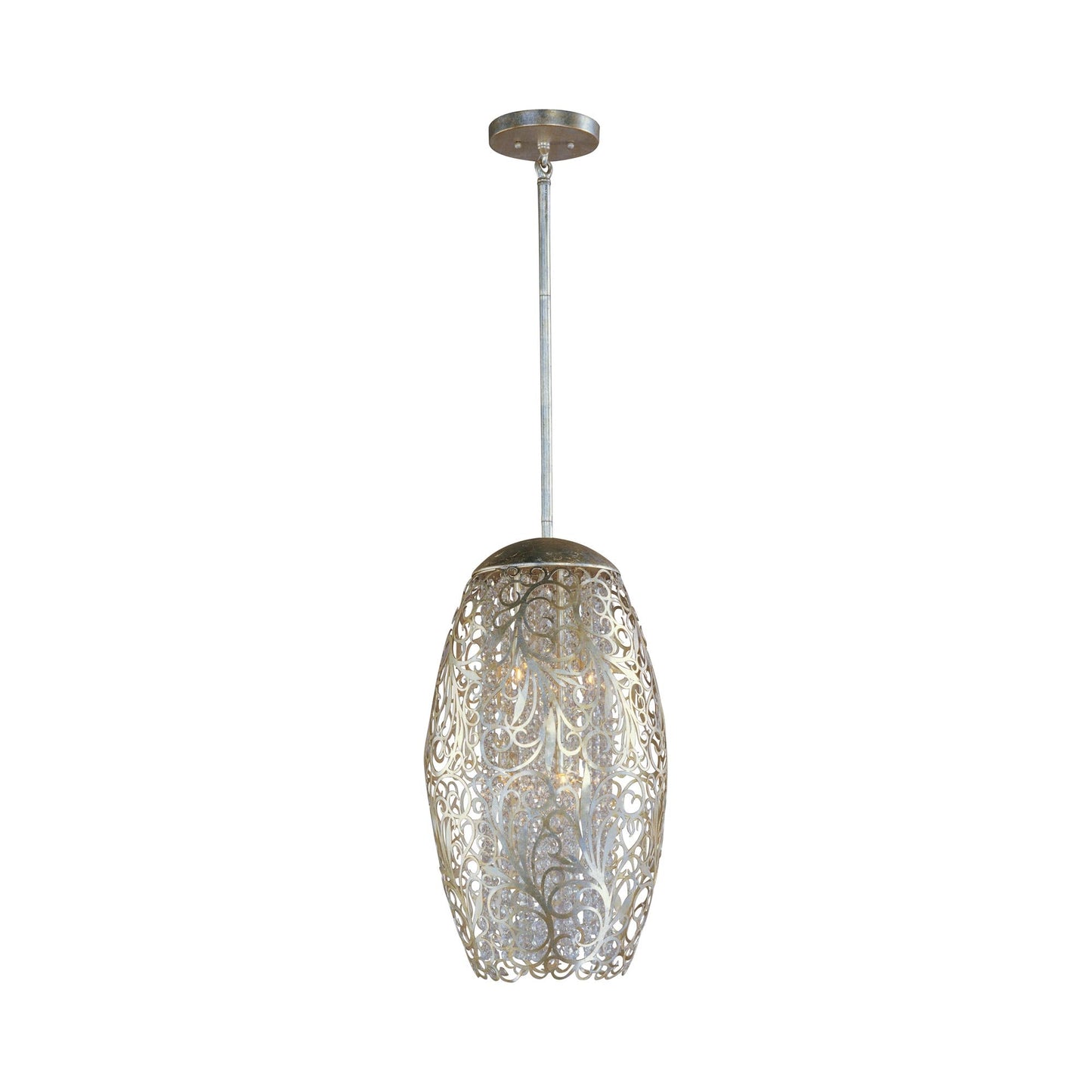 Arabesque Crystal Pendant Light in Golden Silver (22-Inch).