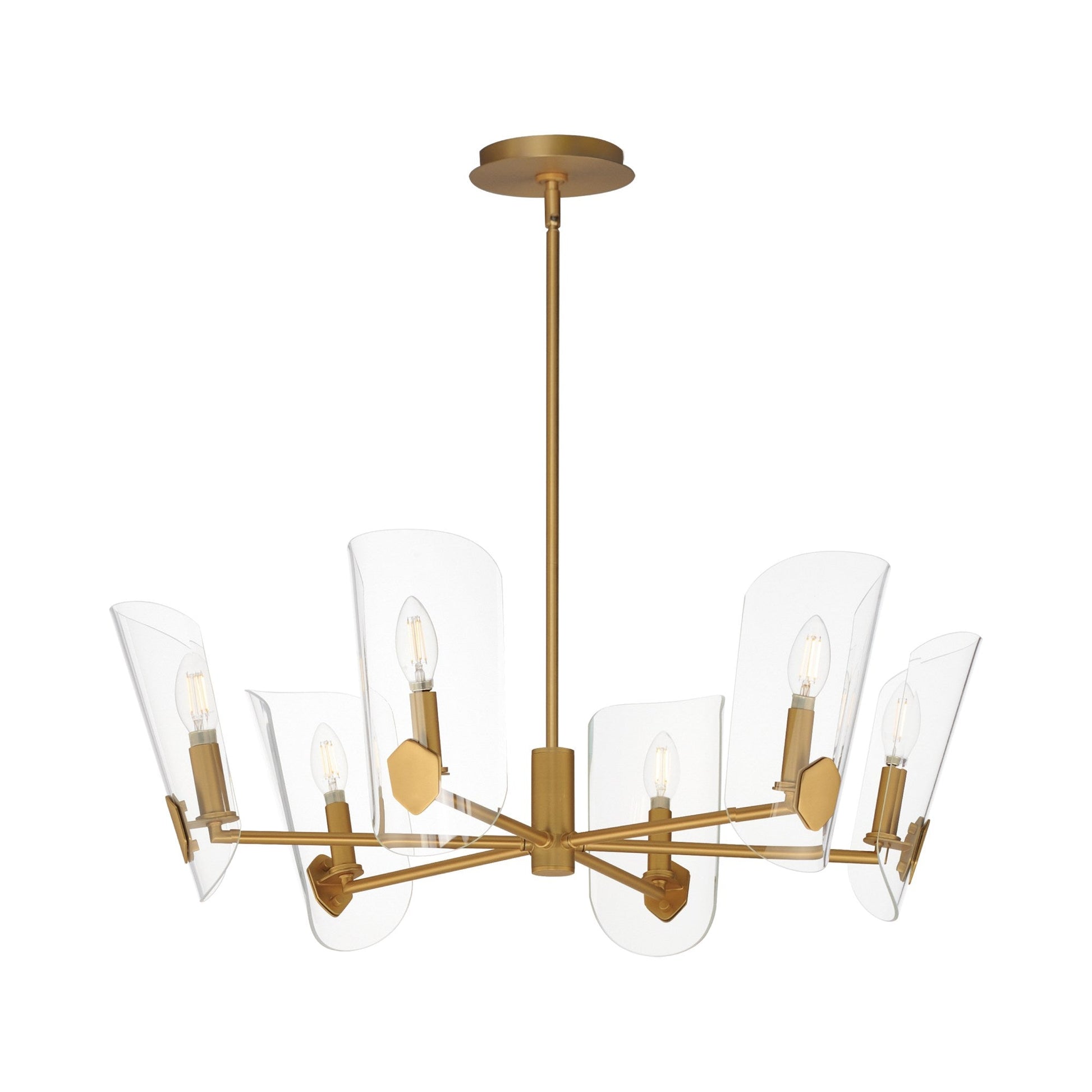 Armory Chandelier in Natural Aged Brass (6-light).