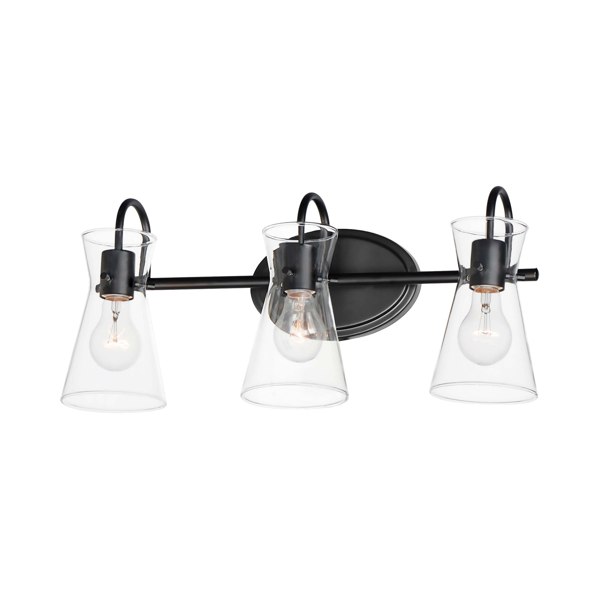 Ava Bath Vanity Light in Black (3-Light).