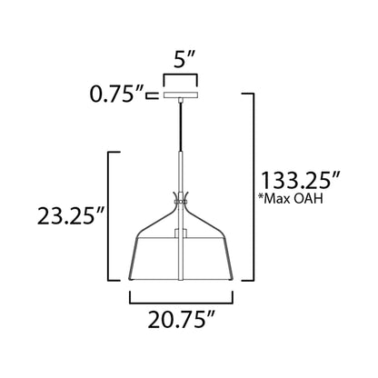 Bandera Multi Light Pendant Light - line drawing.