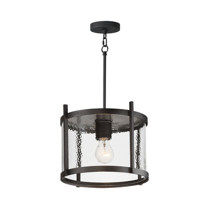 Belfry Outdoor Semi-Flush Convertible Pendant Light in Hammer glass.