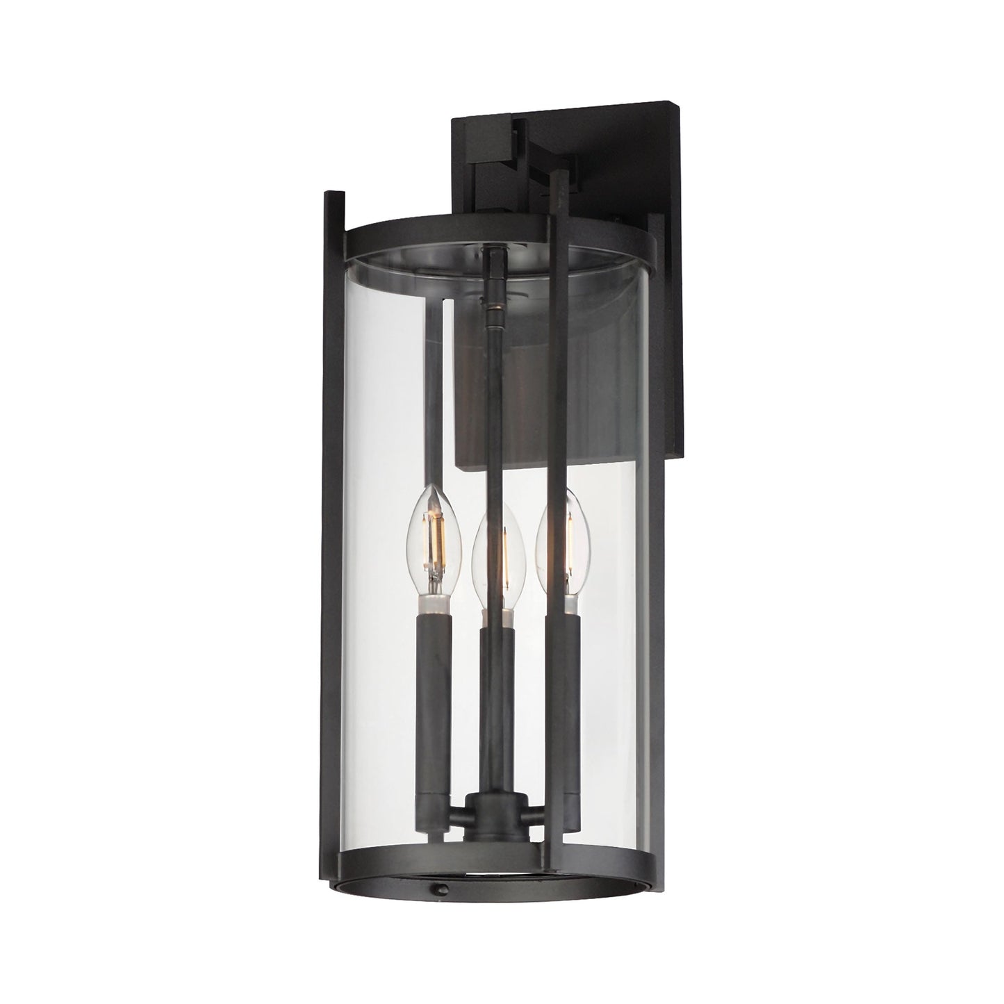 Belfry Outdoor Wall Light in Clear glass (3-Light).