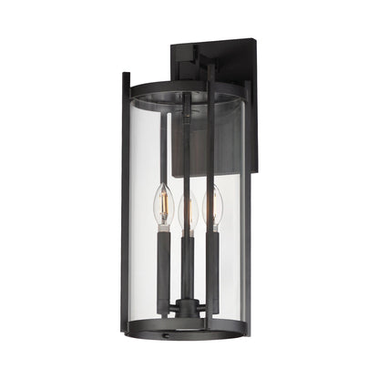 Belfry Outdoor Wall Light in Clear glass (3-Light).