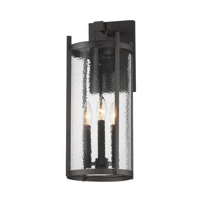 Belfry Outdoor Wall Light in Hammer glass (3-Light).