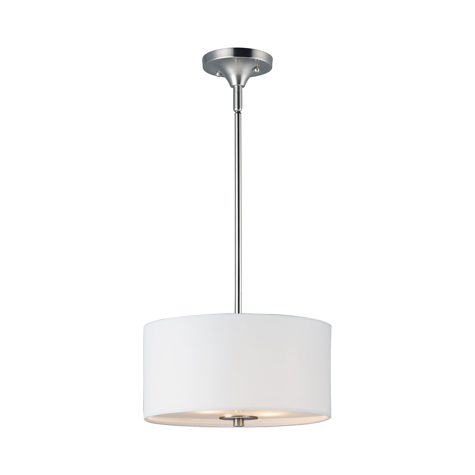 Bongo Semi-Flush Convertible Pendant Light in Satin Nickel (2-Light).