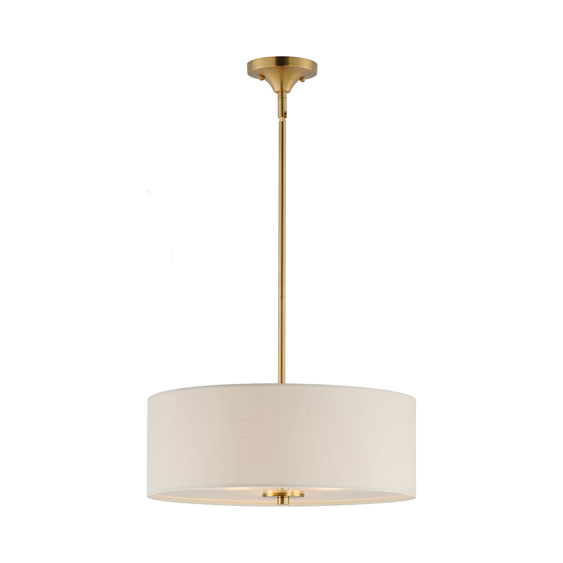 Bongo Semi-Flush Convertible Pendant Light in Natural Aged Brass (3-Light).