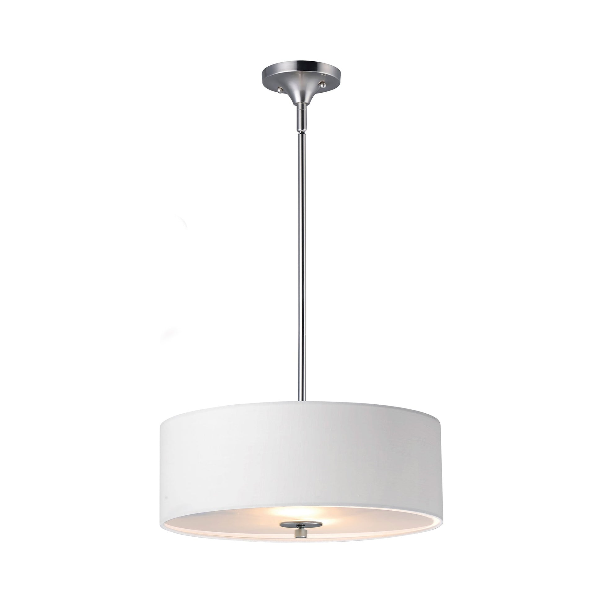 Bongo Semi-Flush Convertible Pendant Light in Satin Nickel (3-Light).