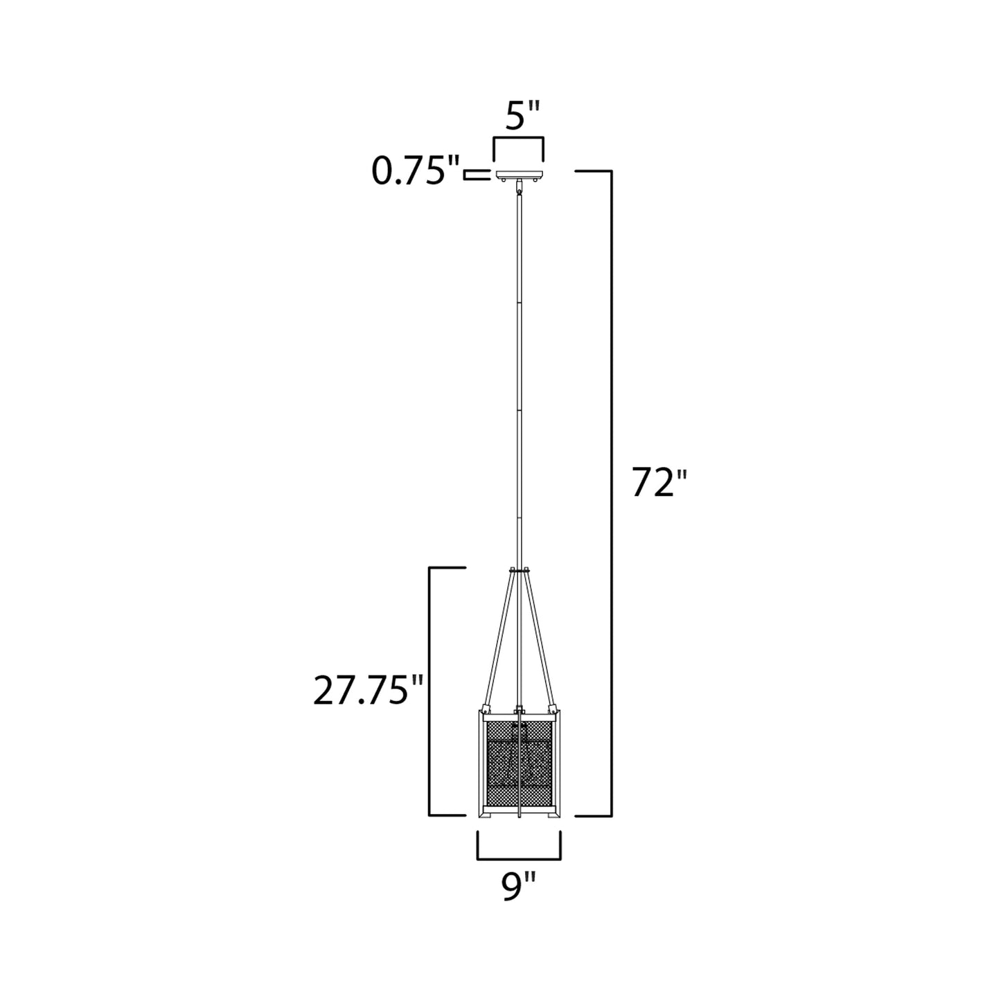 Boundry Pendant Light - line drawing.