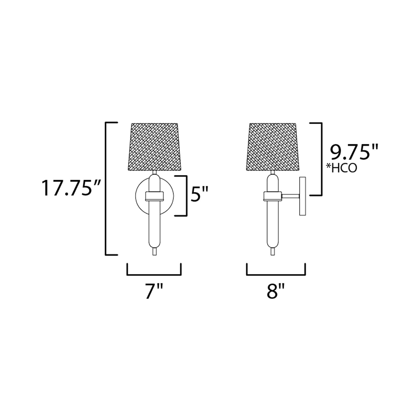 Bozeman Wall Light - line drawing.