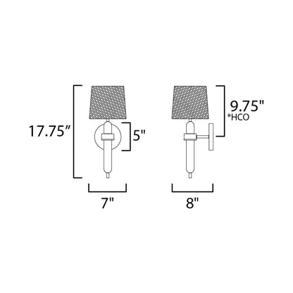 Bozeman Wall Light - line drawing.