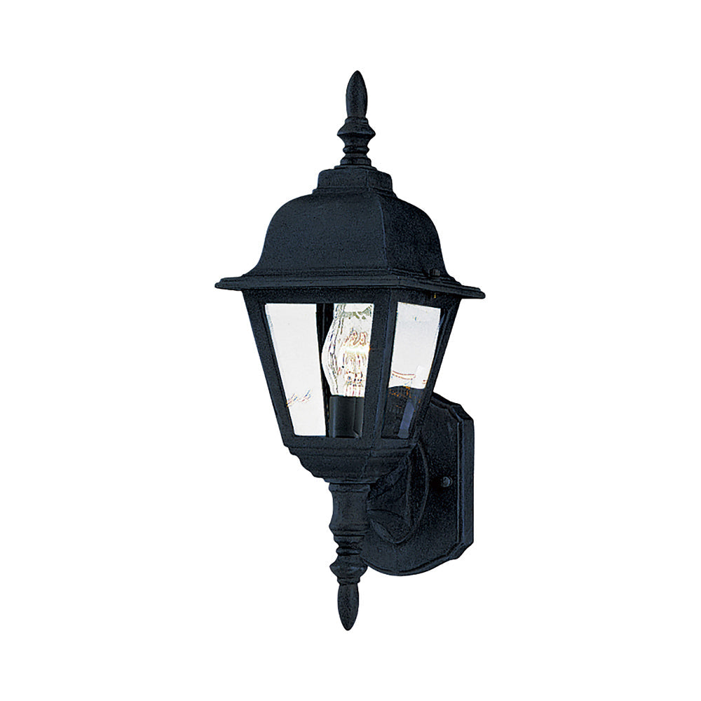 Builder Outdoor Clear Glass Wall Light in Black (16.5-Inch/Up)