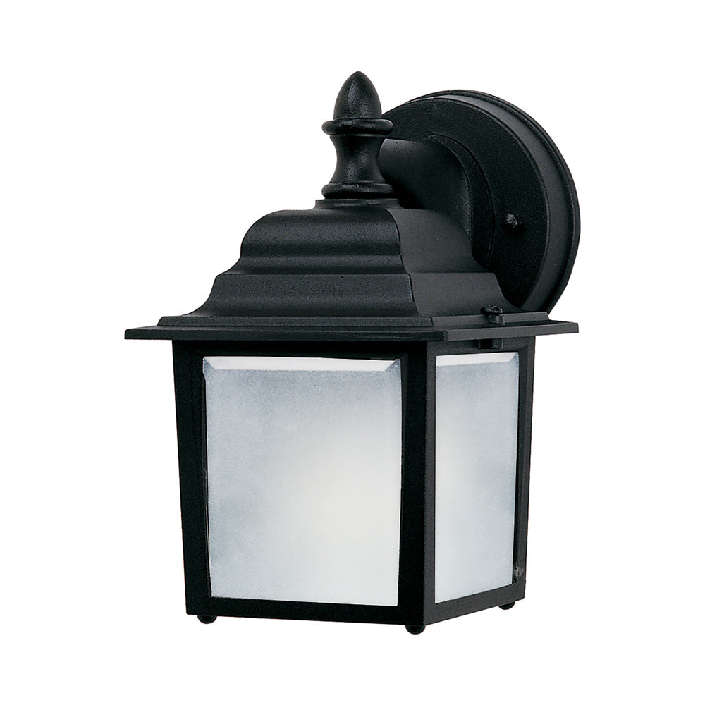 Builder Outdoor Cube Wall Light in Black (Frosted).