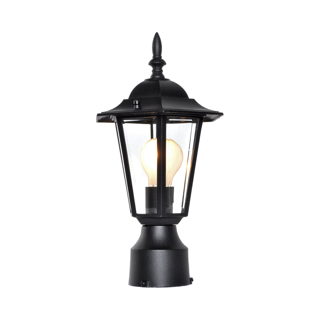 Builder Outdoor Post Light in Black (15.25-Inch).