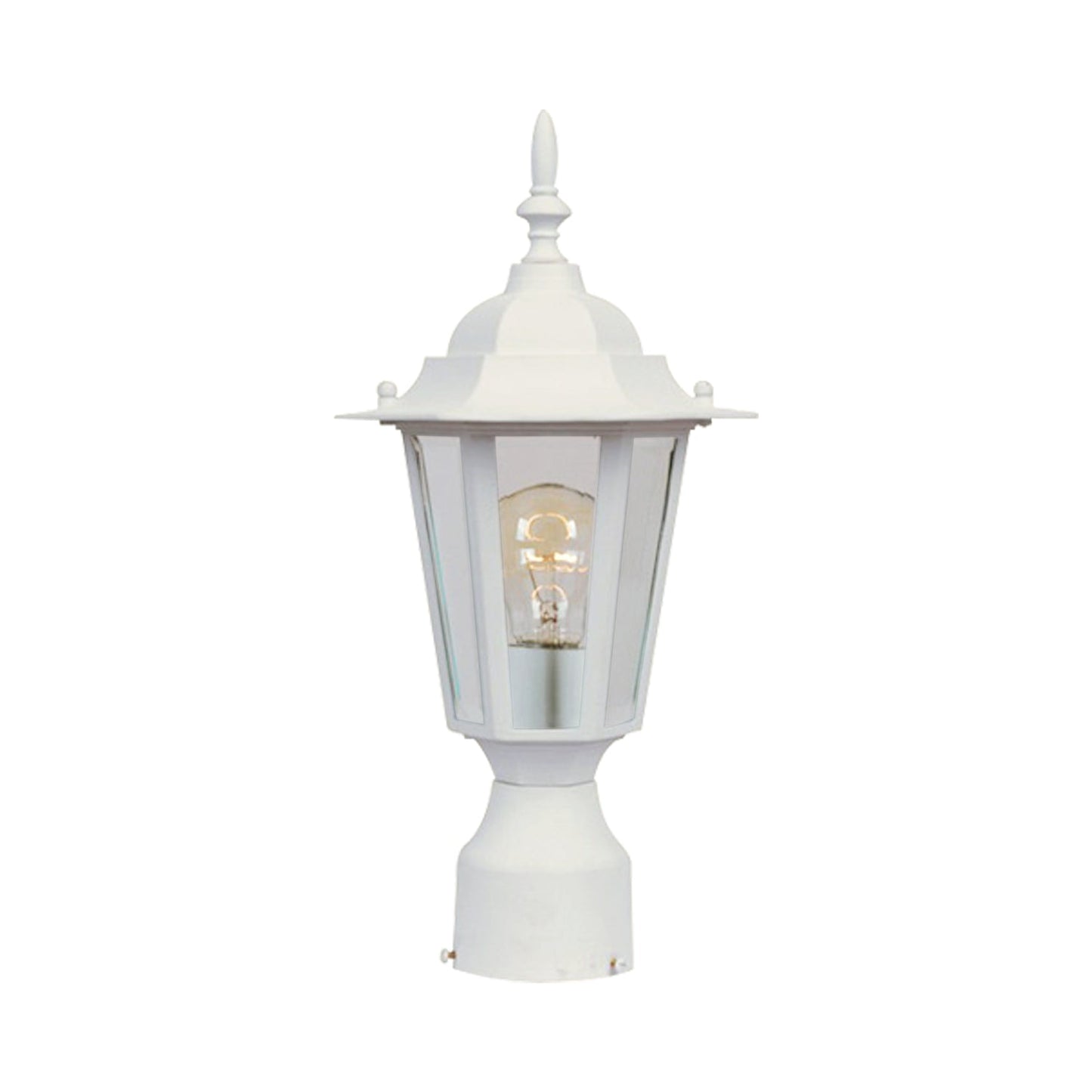 Builder Outdoor Post Light in White (15.25-Inch).