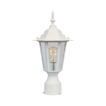 Builder Outdoor Post Light in White (15.25-Inch).