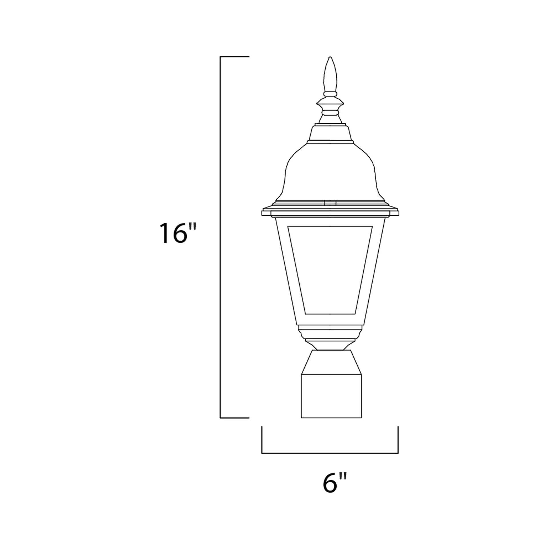 Builder Outdoor Post Light - line drawing.