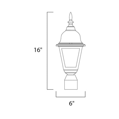 Builder Outdoor Post Light - line drawing.