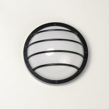 Bulwark Outdoor Round Wall Light in Detail.