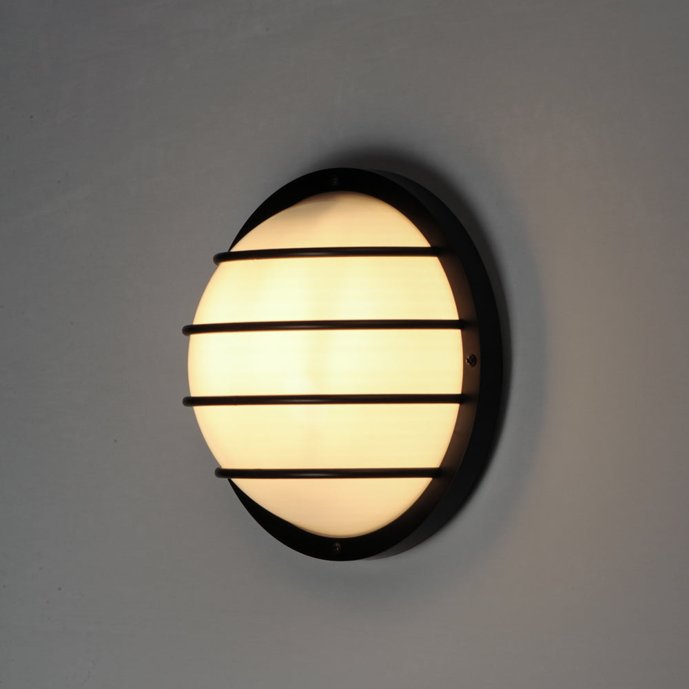 Bulwark Outdoor Round Wall Light in Detail.