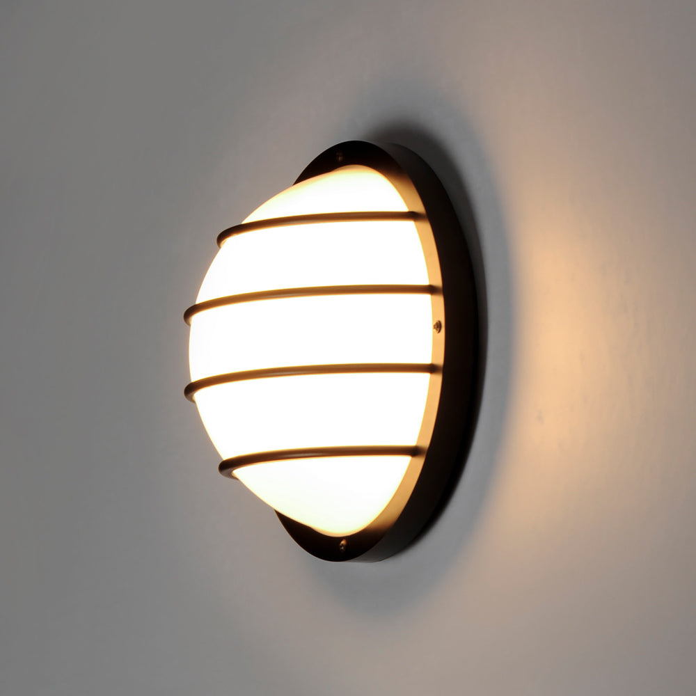 Bulwark Outdoor Round Wall Light in Detail.
