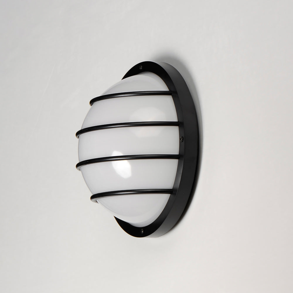 Bulwark Outdoor Round Wall Light in Detail.