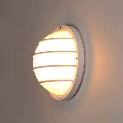 Bulwark Outdoor Round Wall Light in Detail.