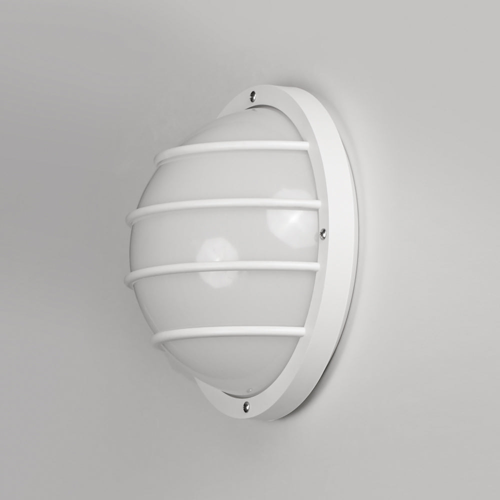 Bulwark Outdoor Round Wall Light in Detail.