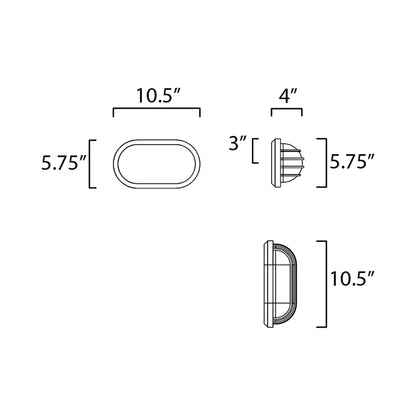 Bulwark Outdoor Wall Light - line drawing.