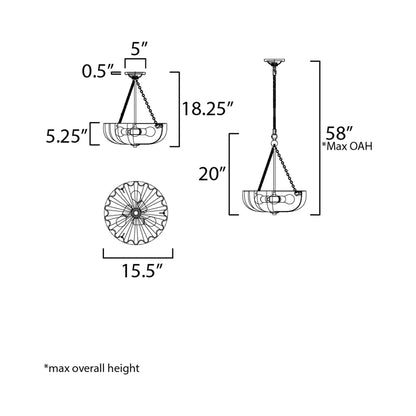 Bundt Pendant Light - line drawing.
