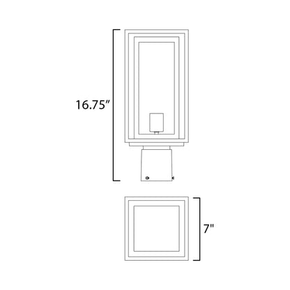 Cabana Outdoor Post Light - line drawing.