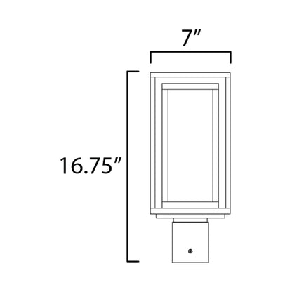 Cabana Outdoor Post Light - line drawing.