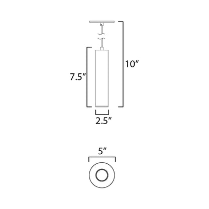 Calibro Outdoor LED Pendant Light - line drawing.